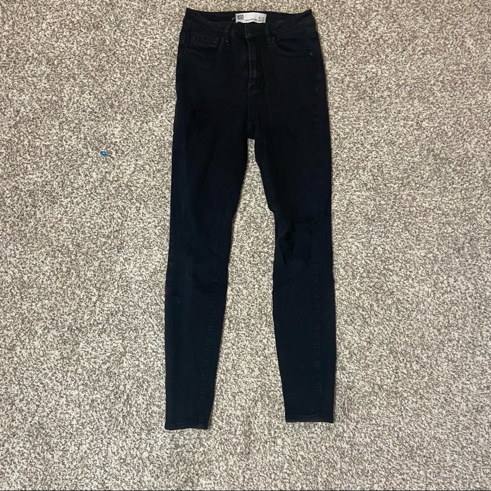 Womens black ripped skinny jeans(Tillys)